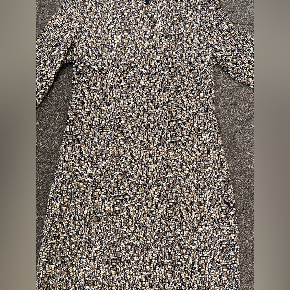 J. McLaughlin Sophia Shift Dress Charcoal Geometric Print